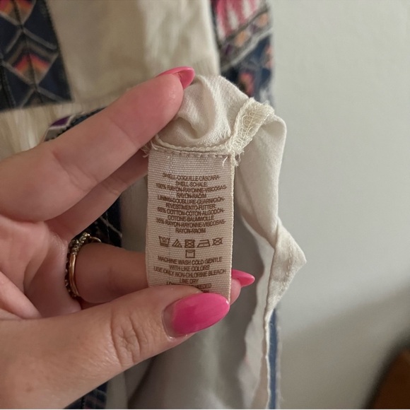 NWOT: Free People Terra Nova Boho Embroidered Relaxed Fit Dress• Small - Picture 10 of 13